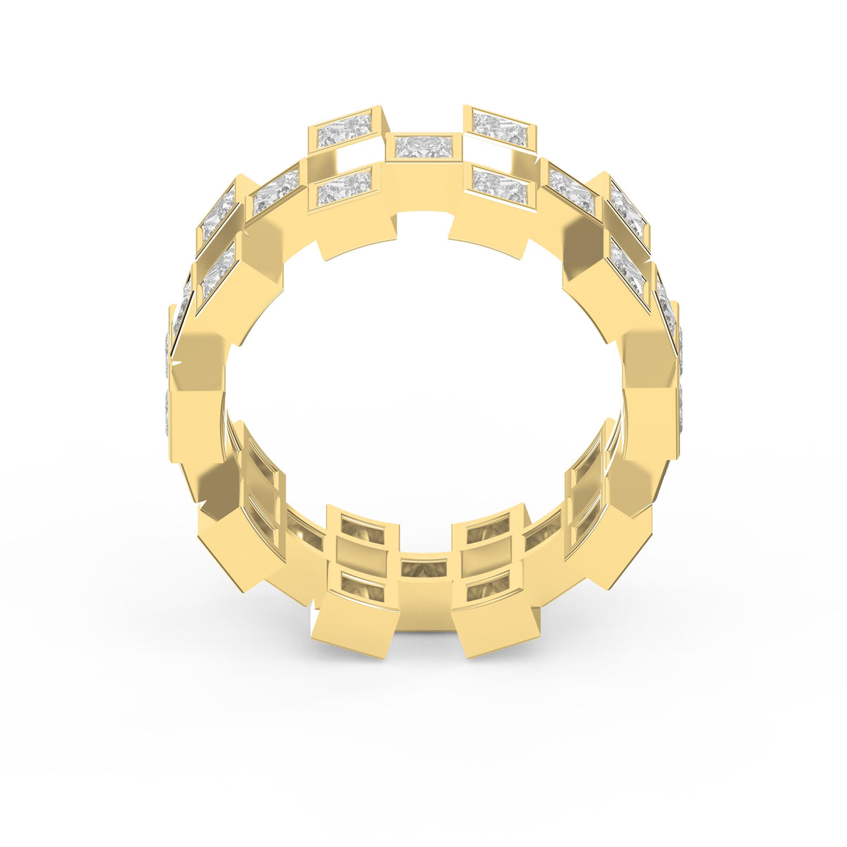 Bold Geometric Princess Cut Diamond Band, view 5