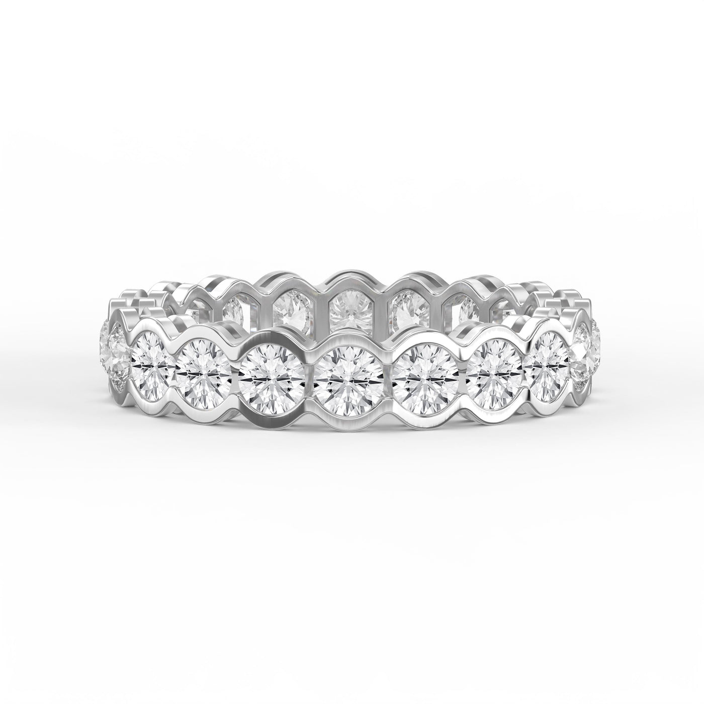 Elegant Bezel Set Round Cut Diamond Band, view 6