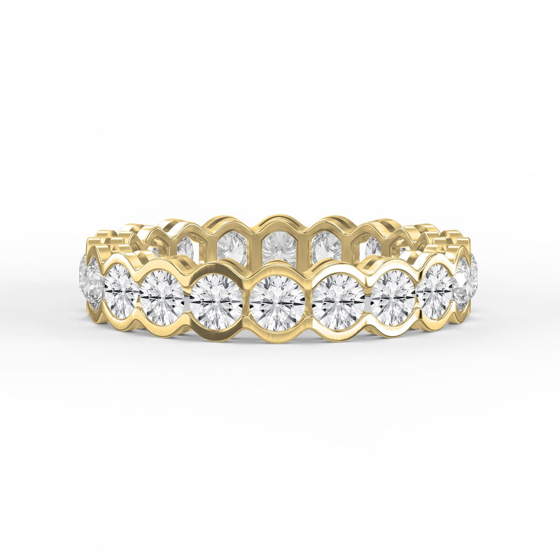 Elegant Bezel Set Round Cut Diamond Band, view 1