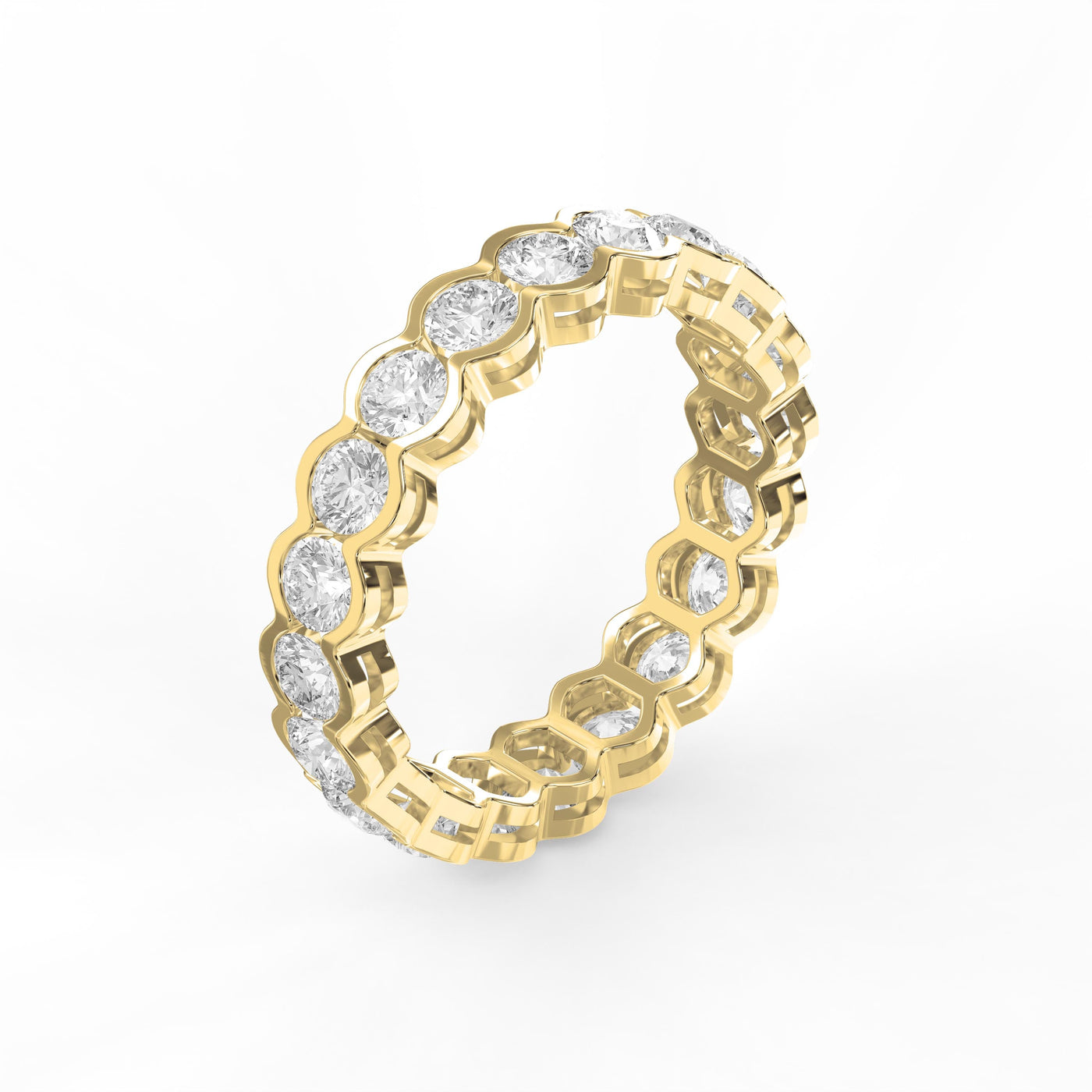 Elegant Bezel Set Round Cut Diamond Band, view 3