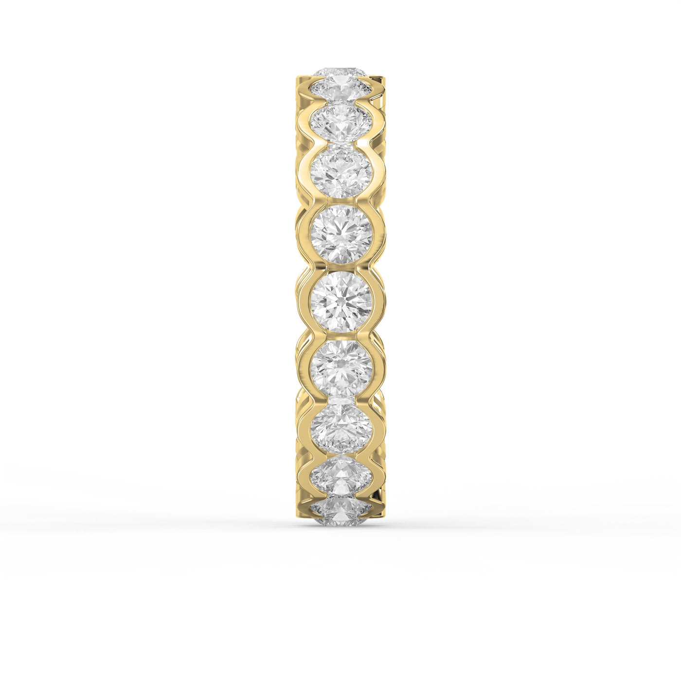 Elegant Bezel Set Round Cut Diamond Band, view 4