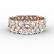 Wide Multi Row Round Brilliant Cut Diamond Band, view 7