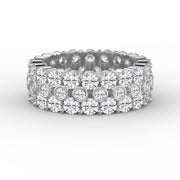Wide Multi Row Round Brilliant Cut Diamond Band, view 6