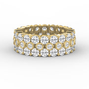 Wide Multi Row Round Brilliant Cut Diamond Band, view 1