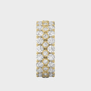 Wide Multi Row Round Brilliant Cut Diamond Band, view 4