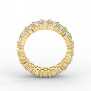 Wide Multi Row Round Brilliant Cut Diamond Band, view 5