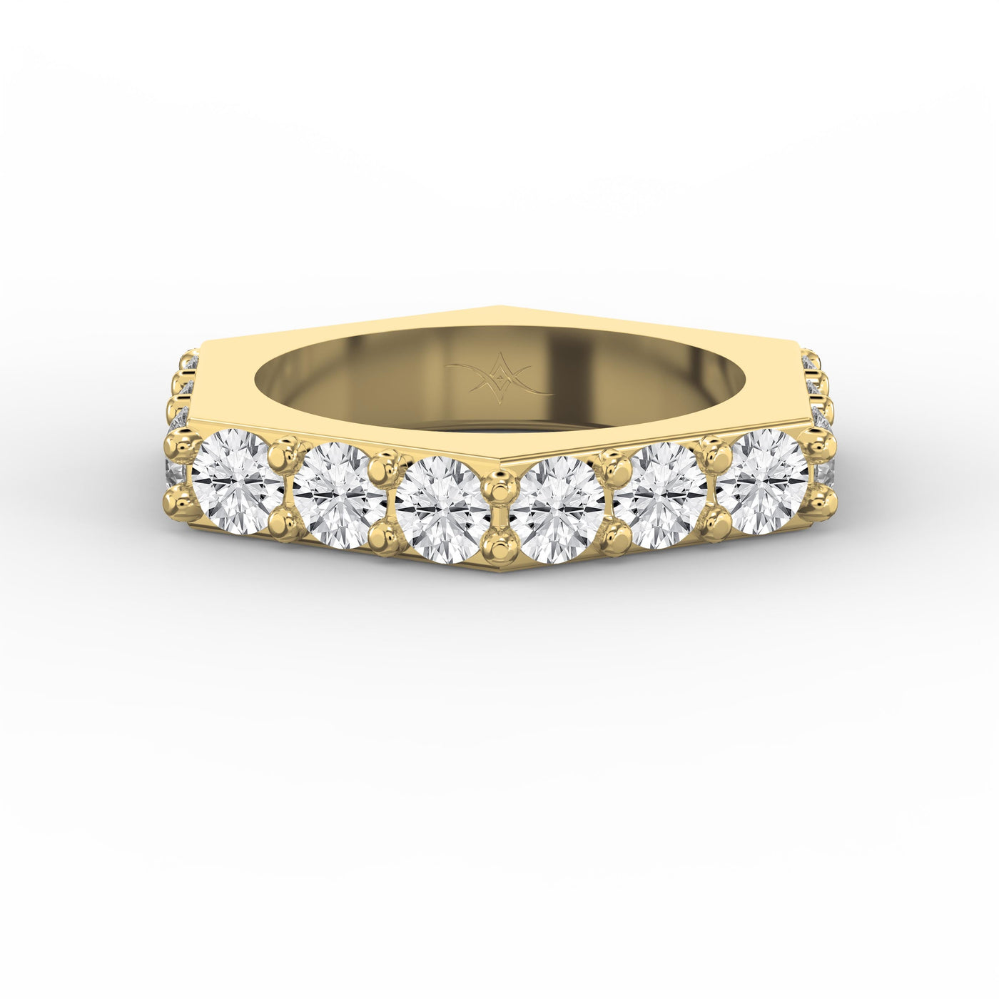 Forever Edge Unique Geometric Round Diamond Band, view 1