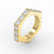 Forever Edge Unique Geometric Round Diamond Band, view 3