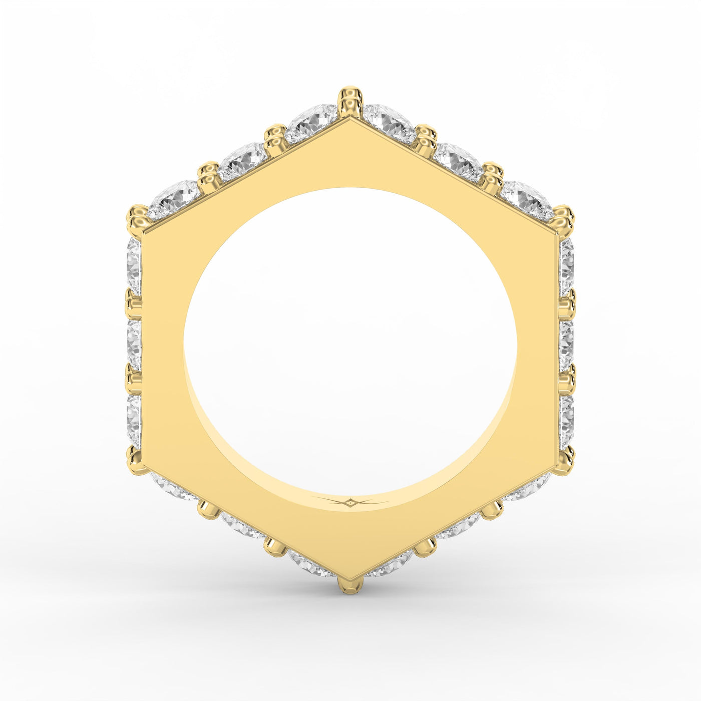 Forever Edge Unique Geometric Round Diamond Band, view 5