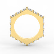 Forever Edge Unique Geometric Round Diamond Band, view 5