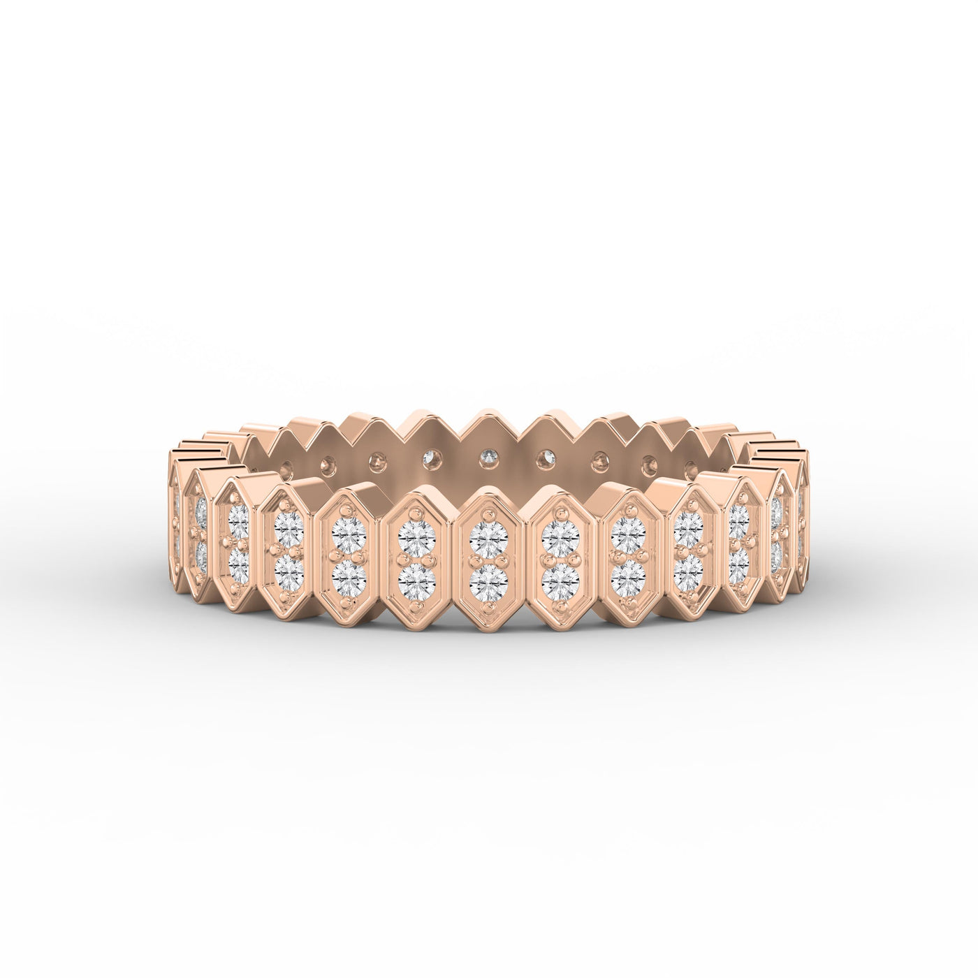 Marquise Motif Round Diamond Wedding Band, view 7