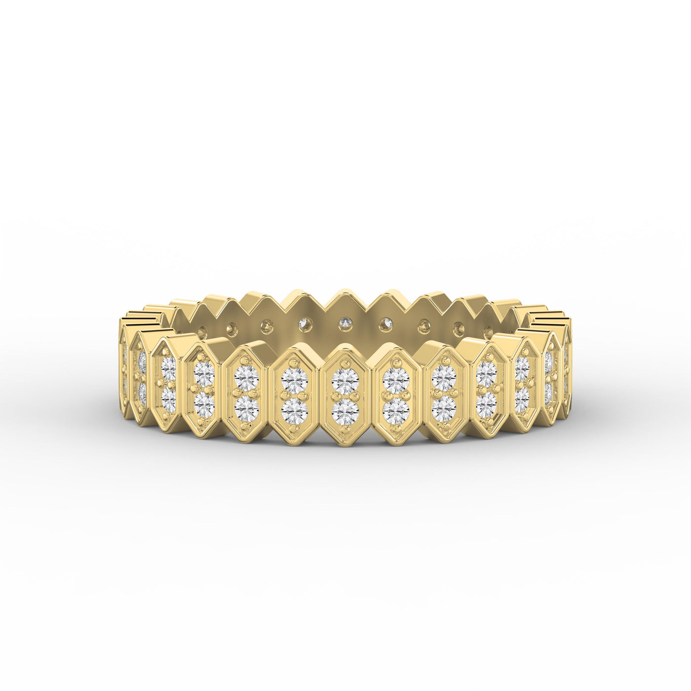Marquise Motif Round Diamond Wedding Band, view 1