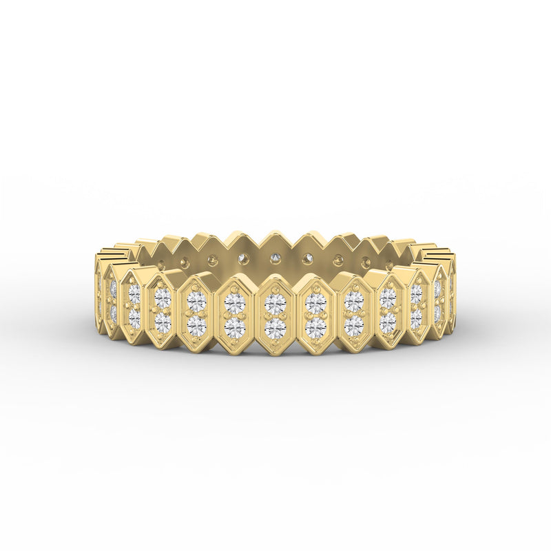 Marquise Motif Round Diamond Wedding Band, view 1