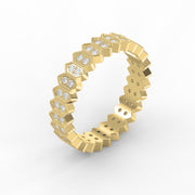 Marquise Motif Round Diamond Wedding Band, view 4