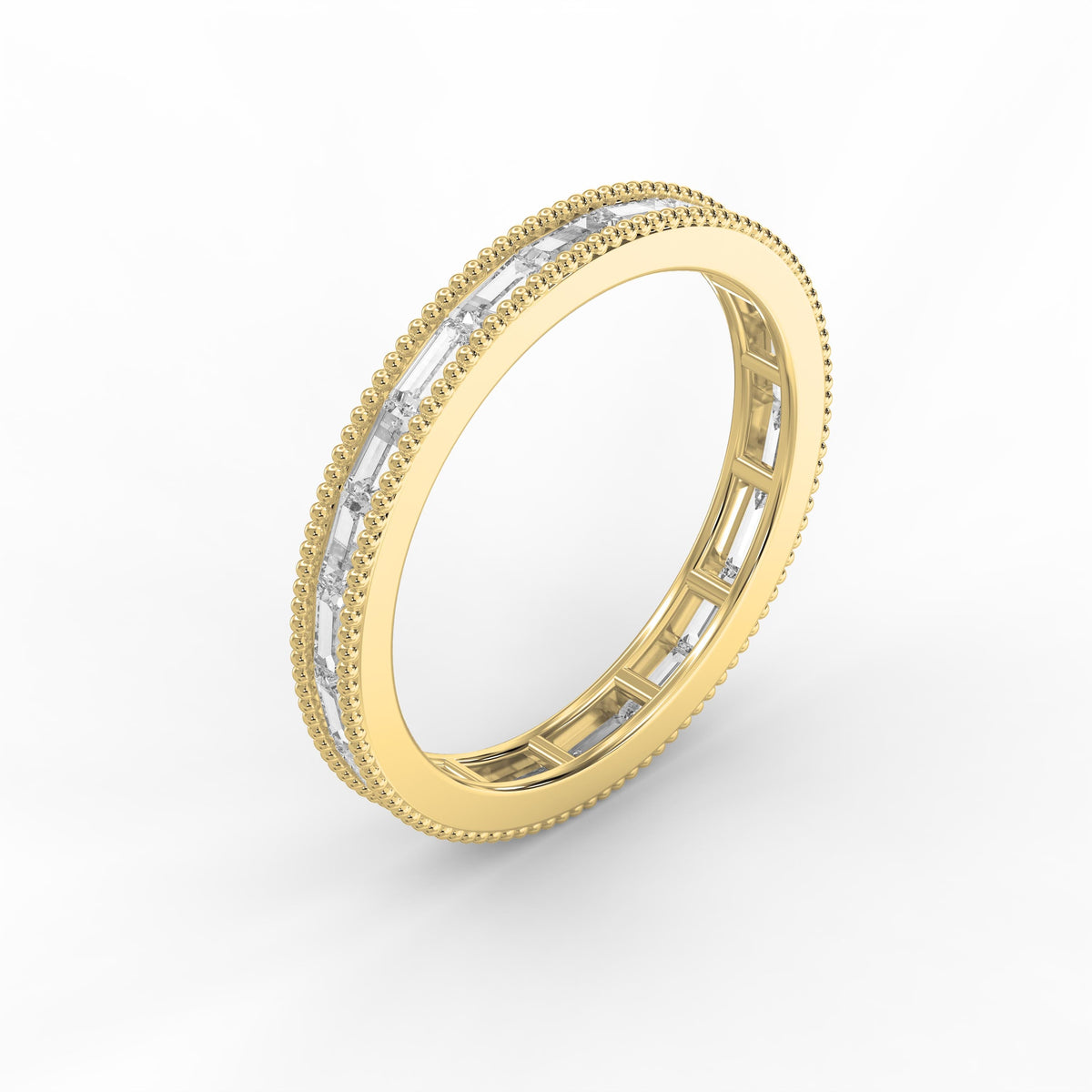 Migraine Detailing Alternating Baguette Cut Ring, view 3