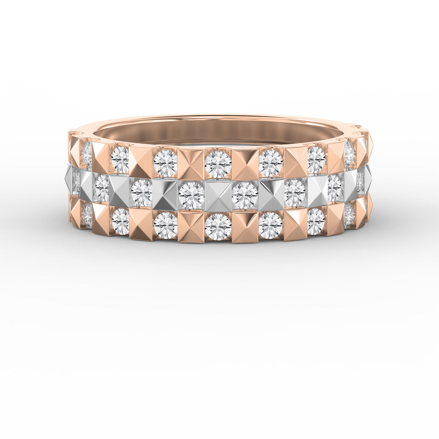 Stellar Edge Two-Tone Diamond Band Round Brilliant Cut Diamond ( 0.75 - 1.00 ct. ), view 7