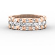 Stellar Edge Two-Tone Diamond Band Round Brilliant Cut Diamond ( 0.75 - 1.00 ct. ), view 7