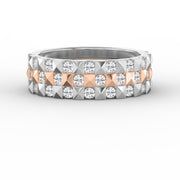 Stellar Edge Two-Tone Diamond Band Round Brilliant Cut Diamond ( 0.75 - 1.00 ct. ), view 6