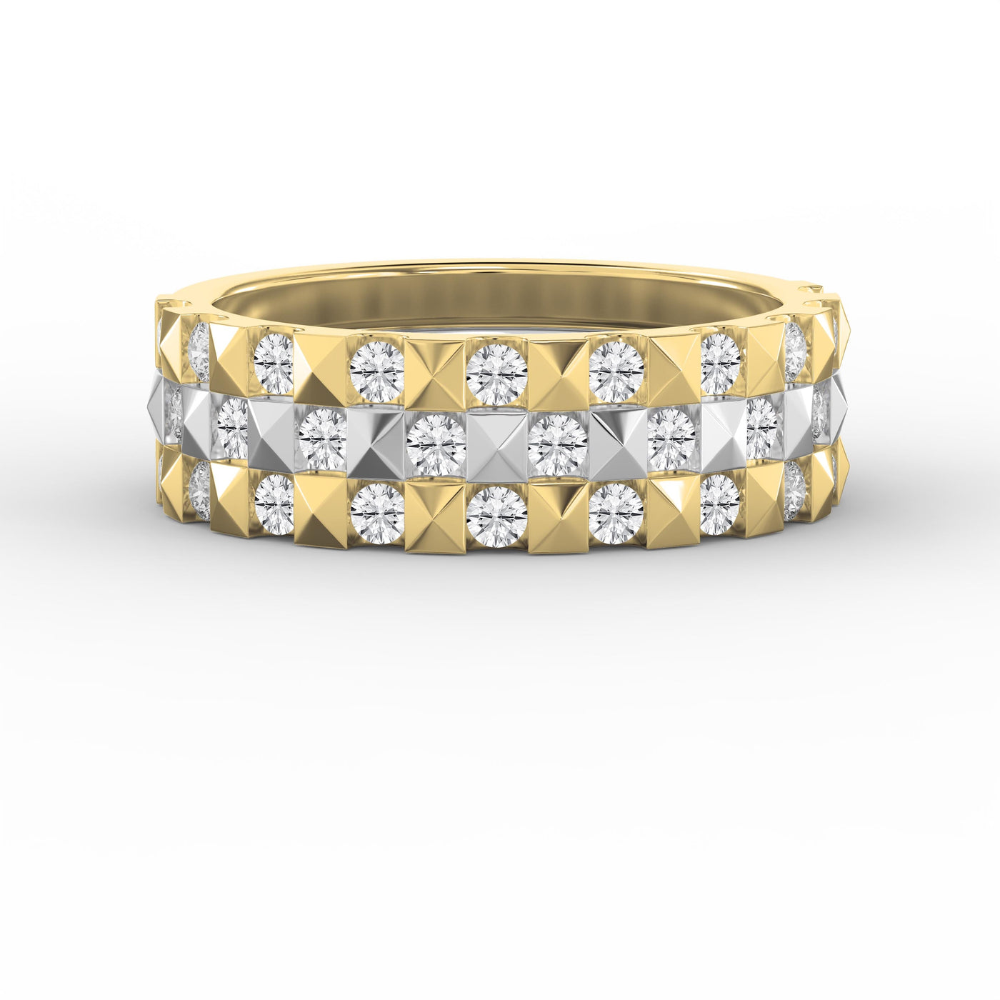 Stellar Edge Two-Tone Diamond Band Round Brilliant Cut Diamond ( 0.75 - 1.00 ct. ), view 1