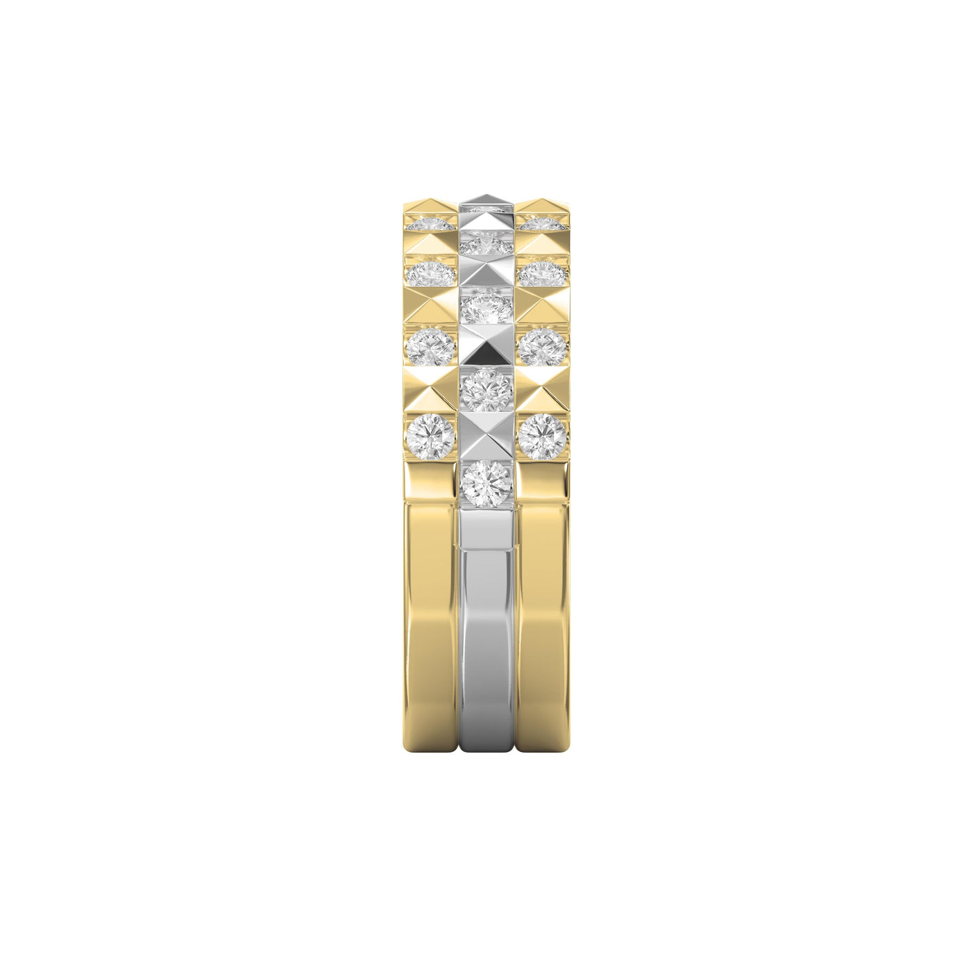 Stellar Edge Two-Tone Diamond Band Round Brilliant Cut Diamond ( 0.75 - 1.00 ct. ), view 4