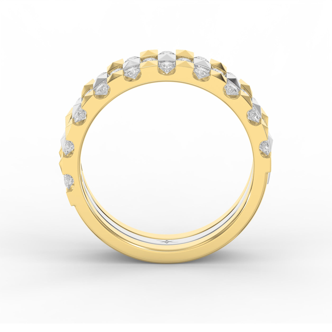 Stellar Edge Two-Tone Diamond Band Round Brilliant Cut Diamond ( 0.75 - 1.00 ct. ), view 5