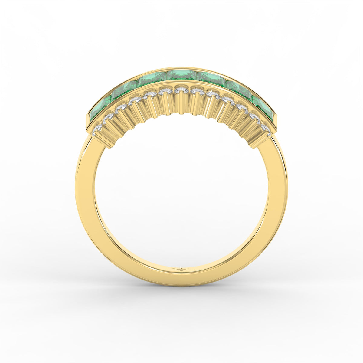 Emerald Cut Green Diamond Statement Ring, view 5