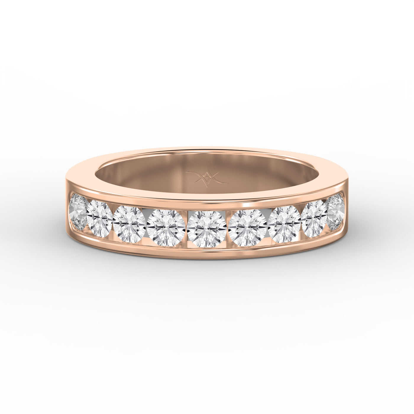 Channel Set Round Diamond Half Ring, view 7