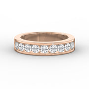 Channel Set Round Diamond Half Ring, view 7