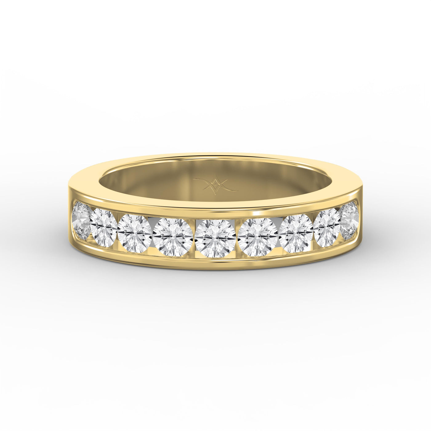 Channel Set Round Diamond Half Ring, view 1