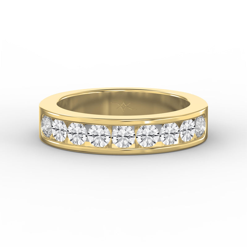 Channel Set Round Diamond Half Ring, view 1
