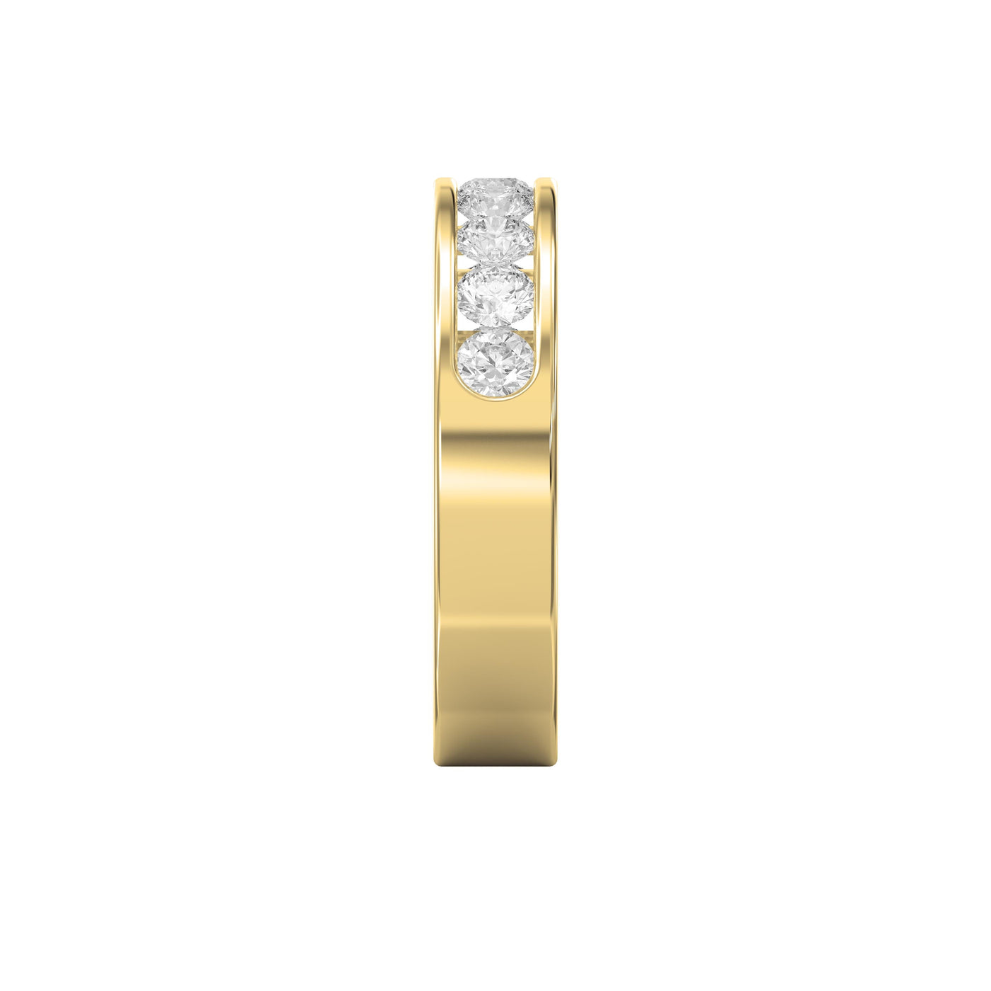 Channel Set Round Diamond Half Ring, view 4