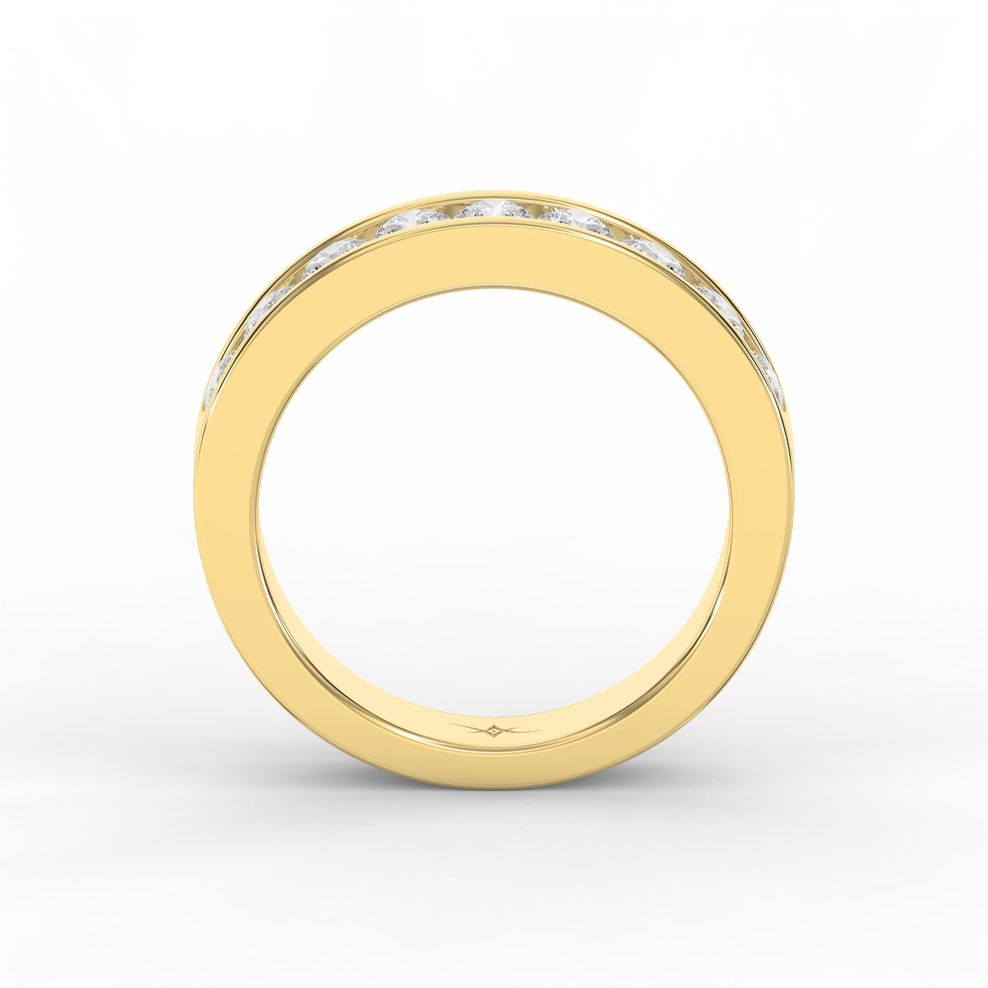 Channel Set Round Diamond Half Ring, view 5