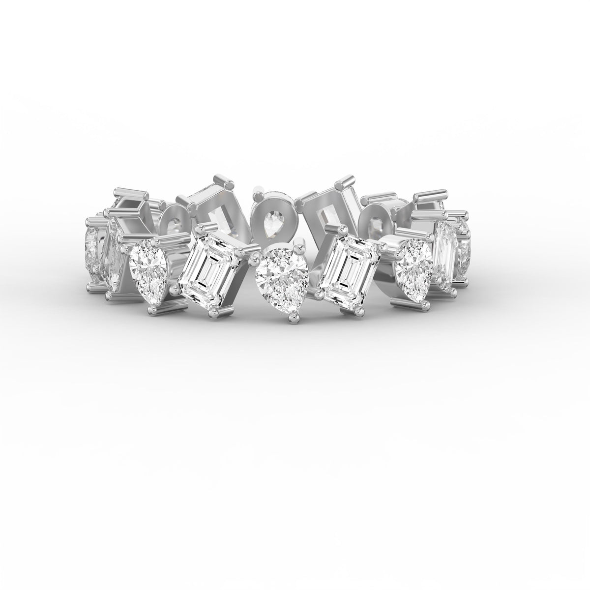 Two Shape Diamond Full Circle Ring, view 6