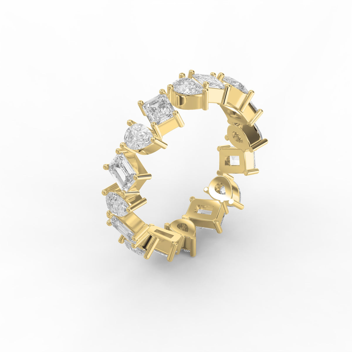 Two Shape Diamond Full Circle Ring, view 3