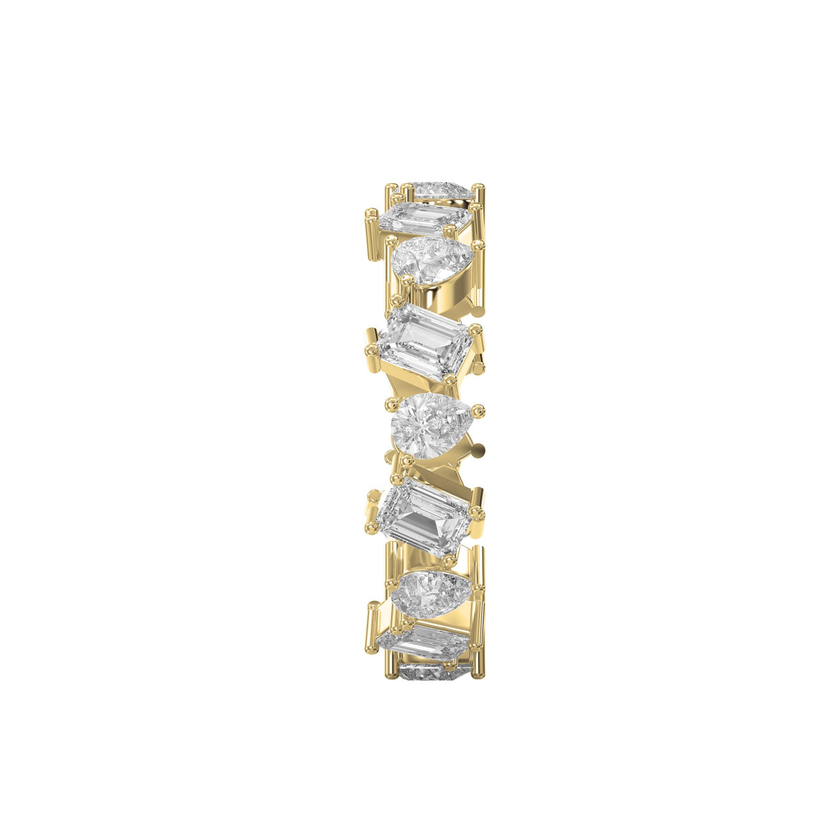 Two Shape Diamond Full Circle Ring, view 4