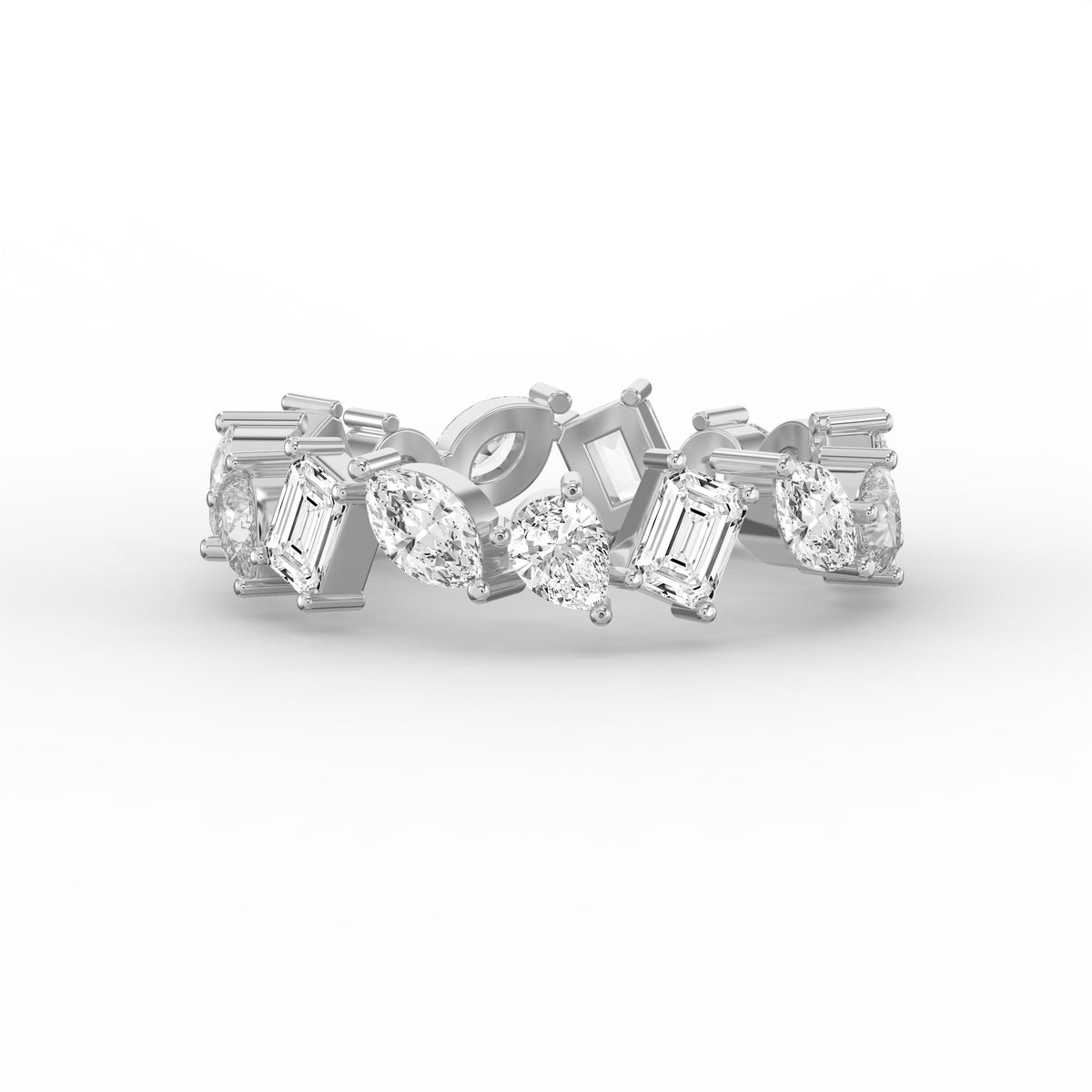Contemporary Three Shape Diamond Ring, view 6