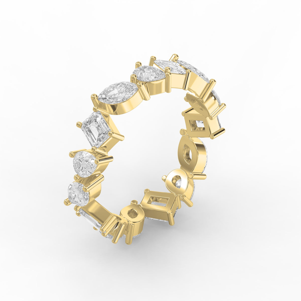 Contemporary Three Shape Diamond Ring, view 3