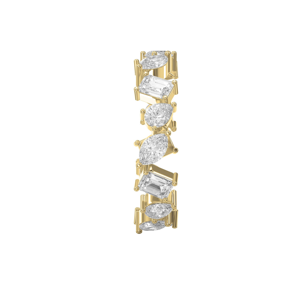 Contemporary Three Shape Diamond Ring, view 4