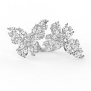 Double Floral Statement Cocktail Butterfly Style Fashion Ring, view 6