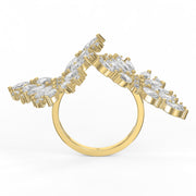 Double Floral Statement Cocktail Butterfly Style Fashion Ring, view 5