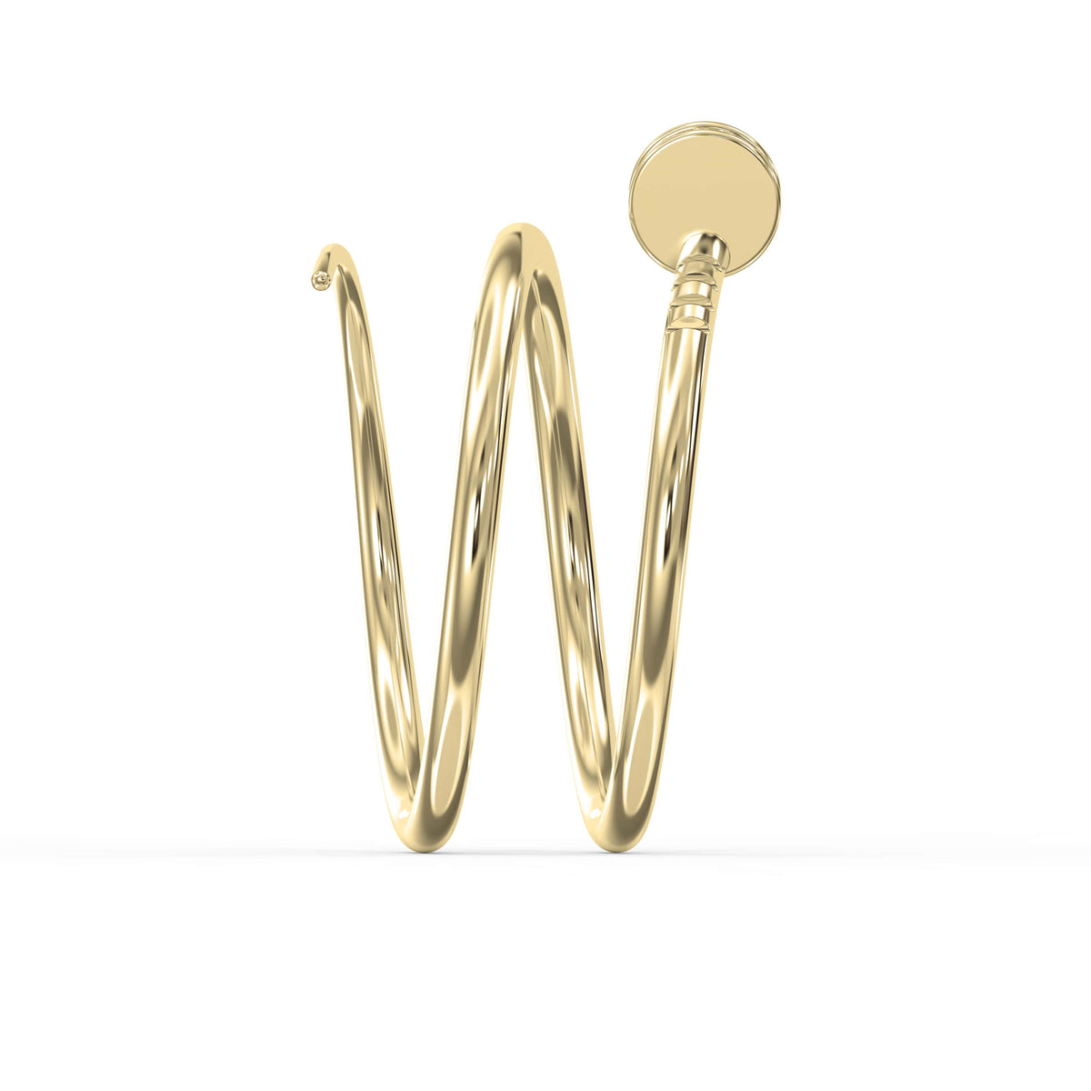 Nail Cuff Design Round Diamond Curved Ring, view 4