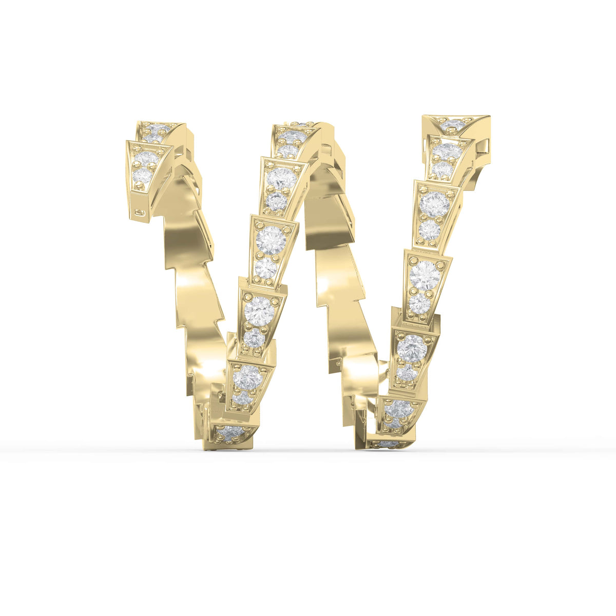 Diamond Studded Serpenti Viper Finger Curved Ring, view 4