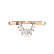 Gracefully Crafted Marquise & Baguette Diamond Curved Design Ring, view 7
