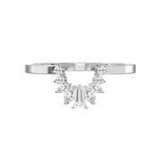 Gracefully Crafted Marquise & Baguette Diamond Curved Design Ring, view 6