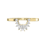 Gracefully Crafted Marquise & Baguette Diamond Curved Design Ring, view 1