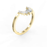 Gracefully Crafted Marquise & Baguette Diamond Curved Design Ring, view 3