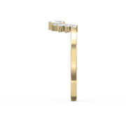 Gracefully Crafted Marquise & Baguette Diamond Curved Design Ring, view 4