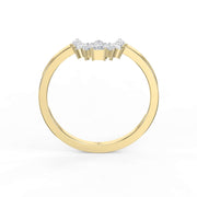 Gracefully Crafted Marquise & Baguette Diamond Curved Design Ring, view 5