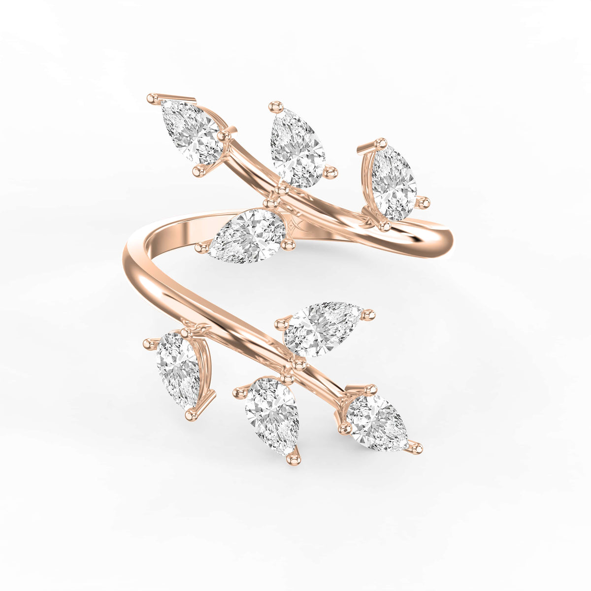 Pear Diamond Curved Design Band, view 7