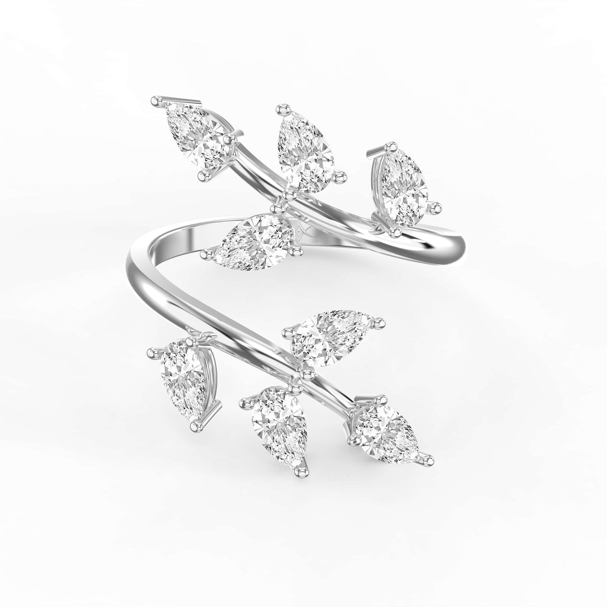Pear Diamond Curved Design Band, view 6